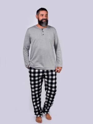 Pijama Masculino Blusa Moletinho E Calça Soft Xadrez-2094