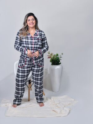 Pijama Feminino Bumabei  Americano Inverno Flanela – 2090