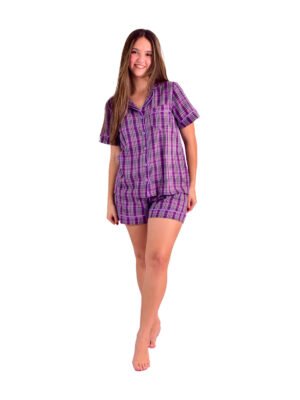 Pijama Bumabei  Pijama Americano Curto Xadrez  – 2081